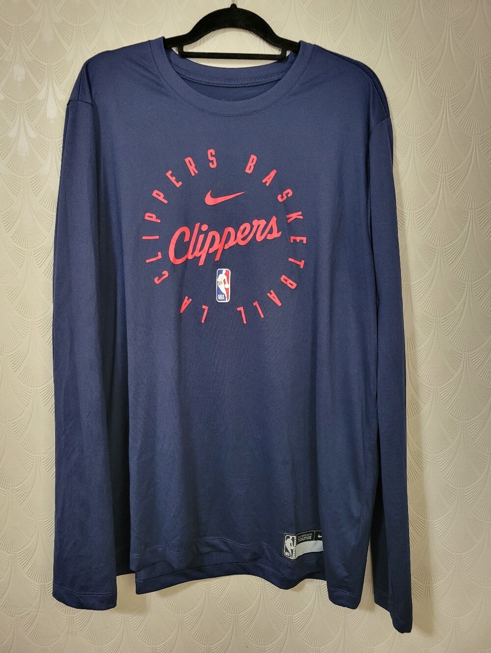 Nike Men's LA Clippers NBA Basketball Long Sleeve Dri-FIT Blue size XLT Tall